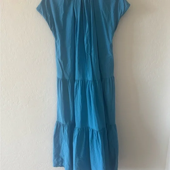 COS Tiered A-Line Maxi Dress Blue Cotton Oversized Size 8 Minimalist‎ Modern - Picture 5 of 6
